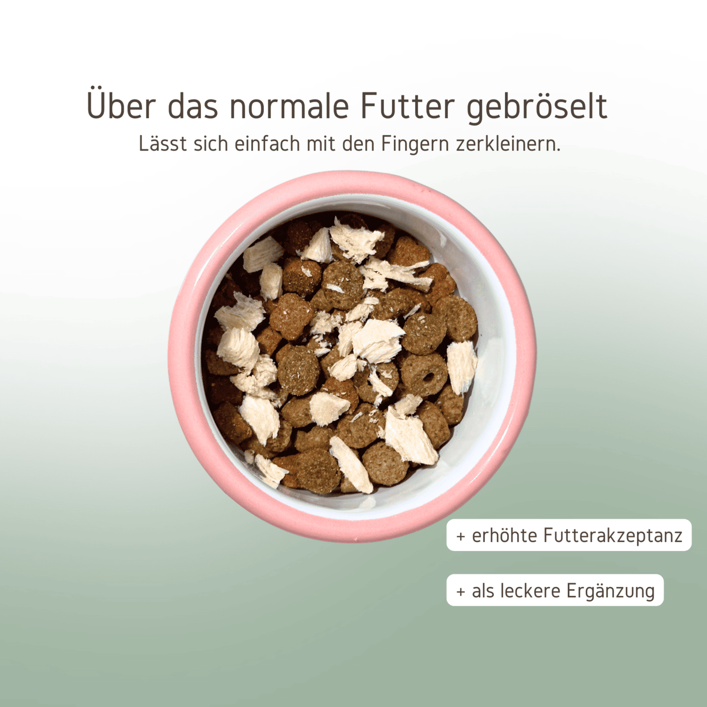 Gefriergetrocknetes Huhn als Futtertopper