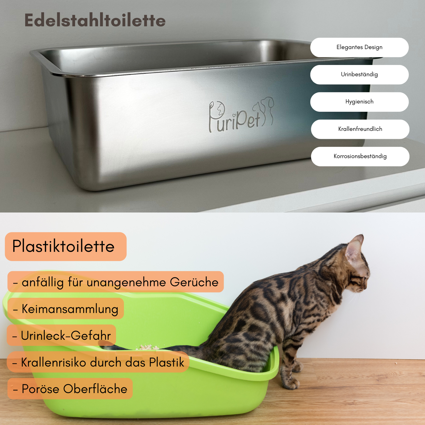 Katzentoilette Edelstahl