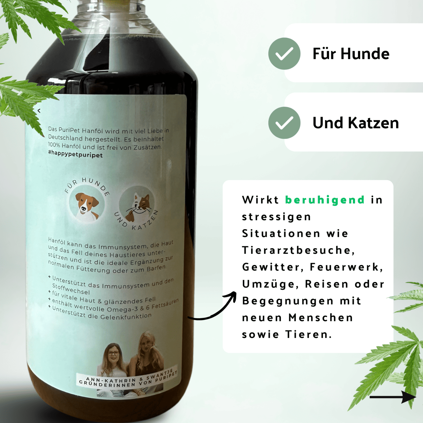 Hanföl von PuriPet für Hunde und Katzen Vorteile