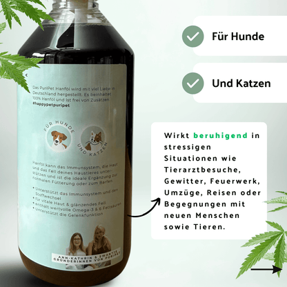 Hanföl von PuriPet für Hunde und Katzen Vorteile