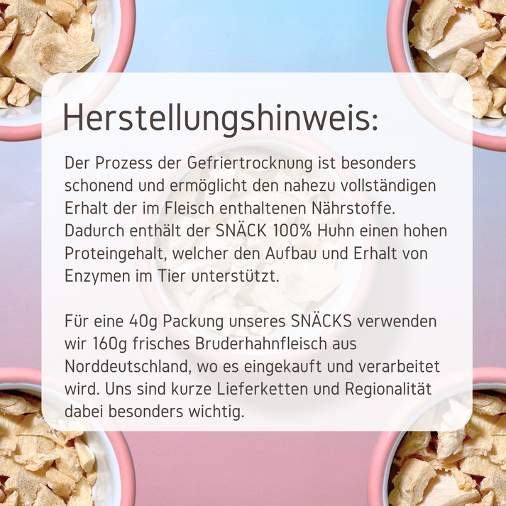 Gefriergetrocknetes Huhn Herstellung