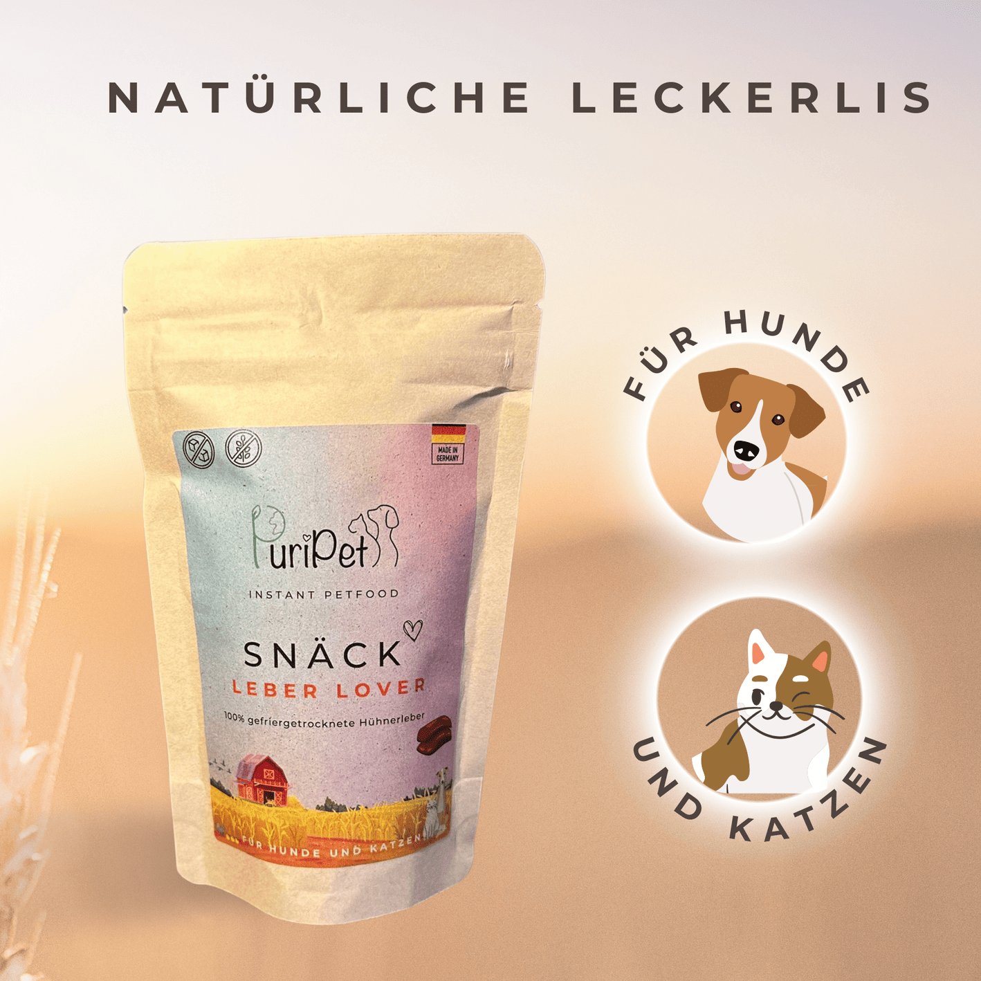 gefriergetrocknete Hühnerleber für Hunde und Katzen