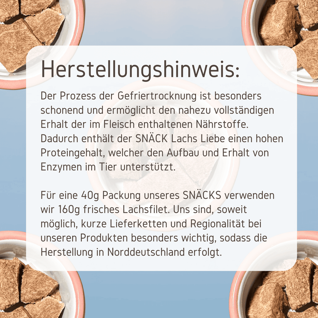 Gefriergetrockneter Lachs Herstellungshinweis
