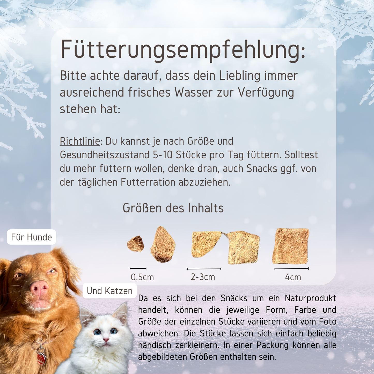 Fütterungsempfehlung SNÄCK Winter Ente für Hunde und Katzen 