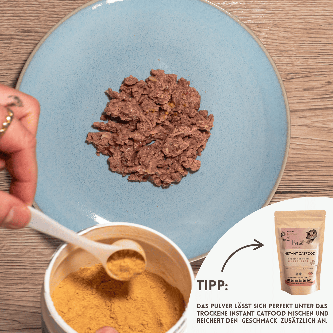 Supplements für Katzen auf Futter