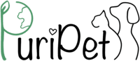 Logo von puripet: Eine Katze und ein Hund neben dem Schriftzug 'puripet', wobei das 'i' einen kleinen Herz-Punkt hat und das 'P' als Globus dargestellt ist - Nachhaltiges katzenfutter und hundefutter von puripet
